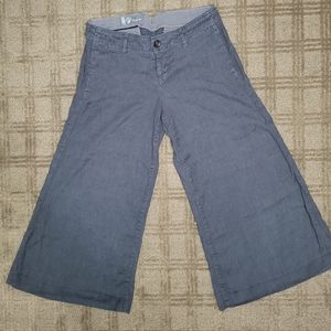 Anthropologie Level 99 bohemian wide leg linen blend capri length